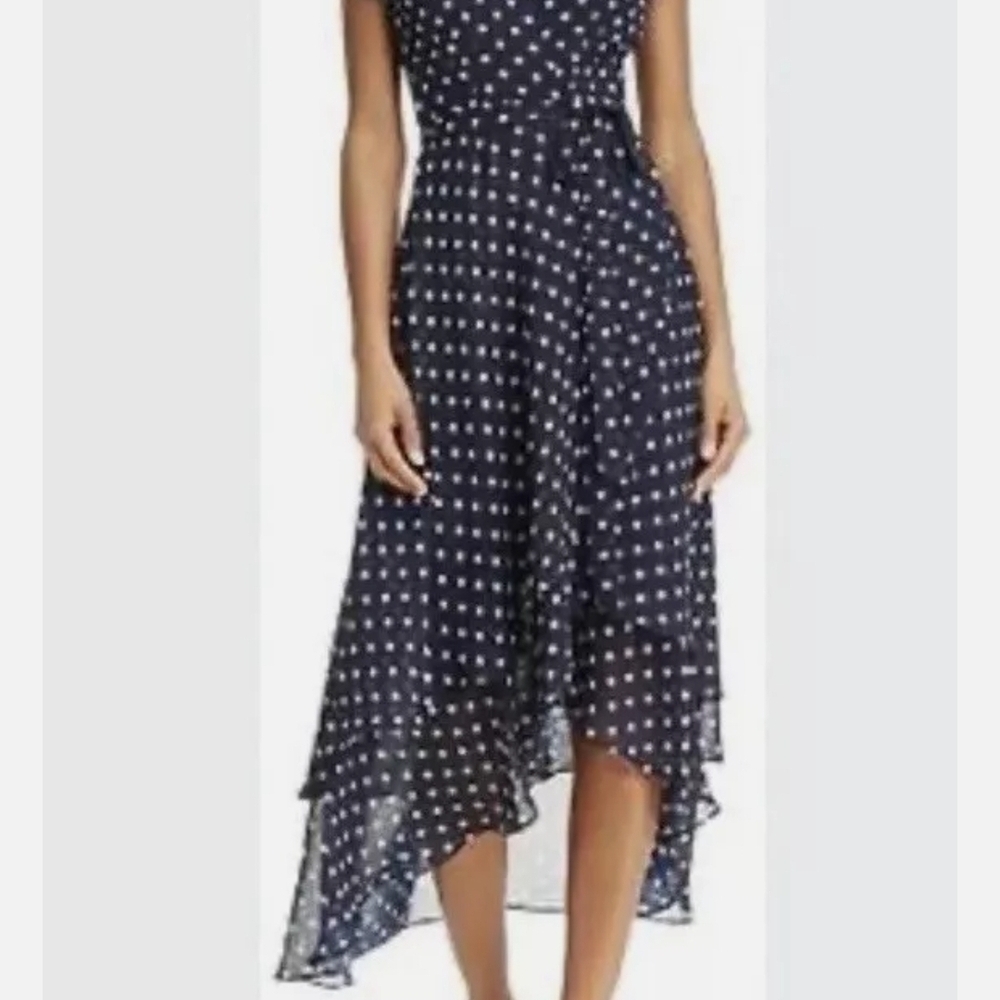New ABS Collection Navy Polka Dot Dress